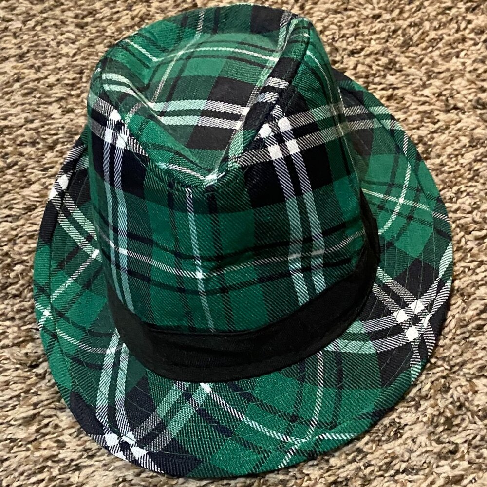 Green Plaid Fedora
